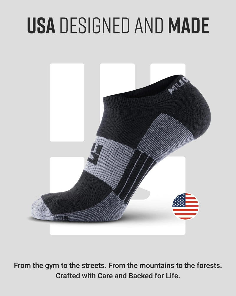 Load image into Gallery viewer, MudGear - No-Show Running Socks - Black/Gray (2 Pair Pack)