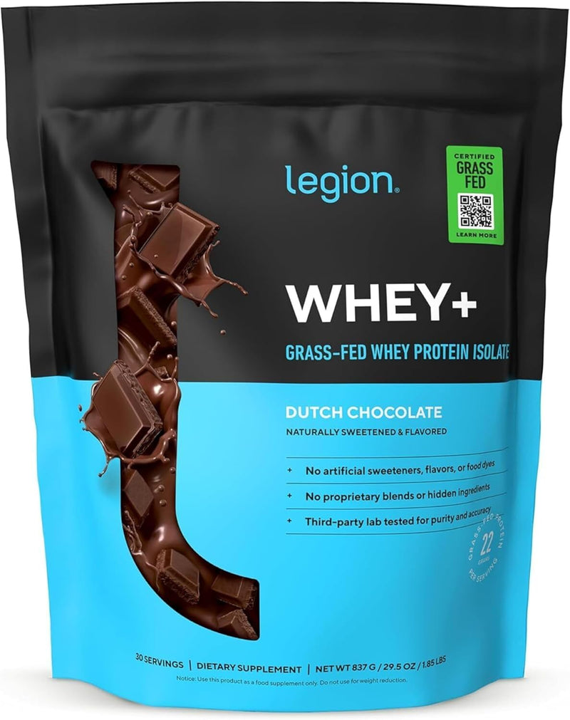 Load image into Gallery viewer, Legion Athletics - Grass-Fed Whey+ Protein Isolate Powder - Chocolate / 30 Servings