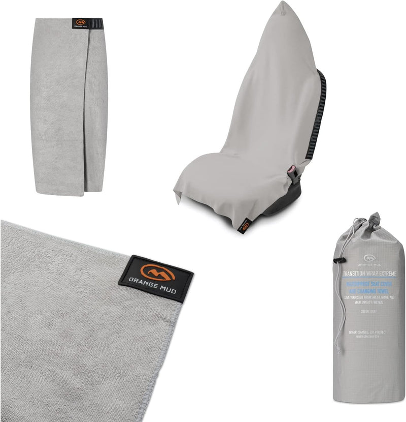 Load image into Gallery viewer, Orange Mud - Transition Wrap Extreme: Waterproof Seat Cover and Changing Towel - Grey Waterproof
