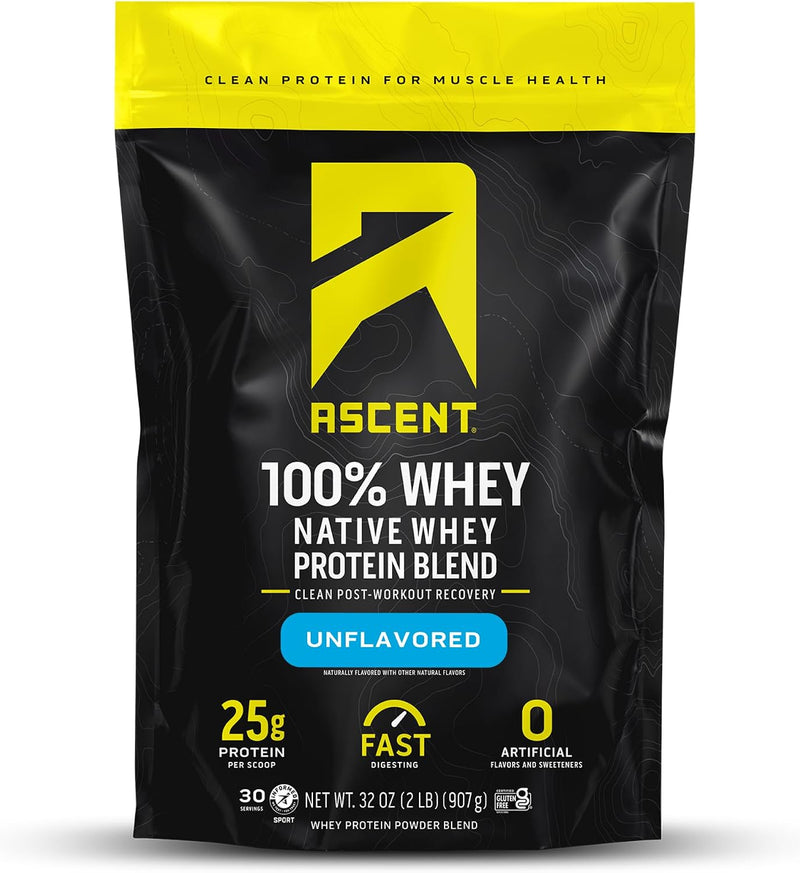 Load image into Gallery viewer, Ascent - 100% Whey Protein - Unflavored / 2lb Bag