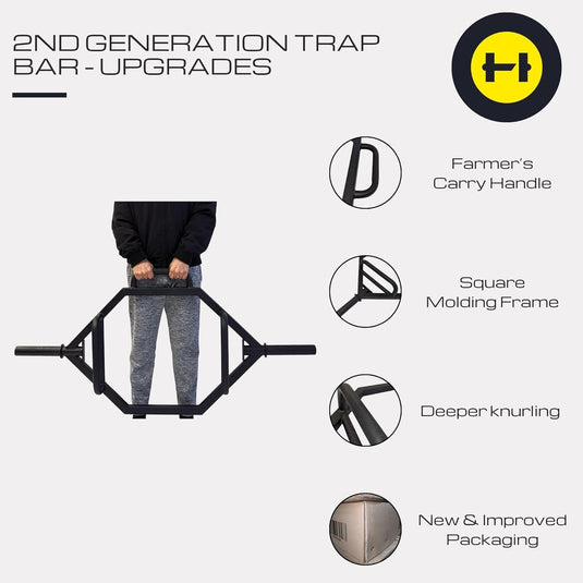 Hulkfit - 2-inch Closed Hex Shaped Trap Bar | 500lb Weight Capacity