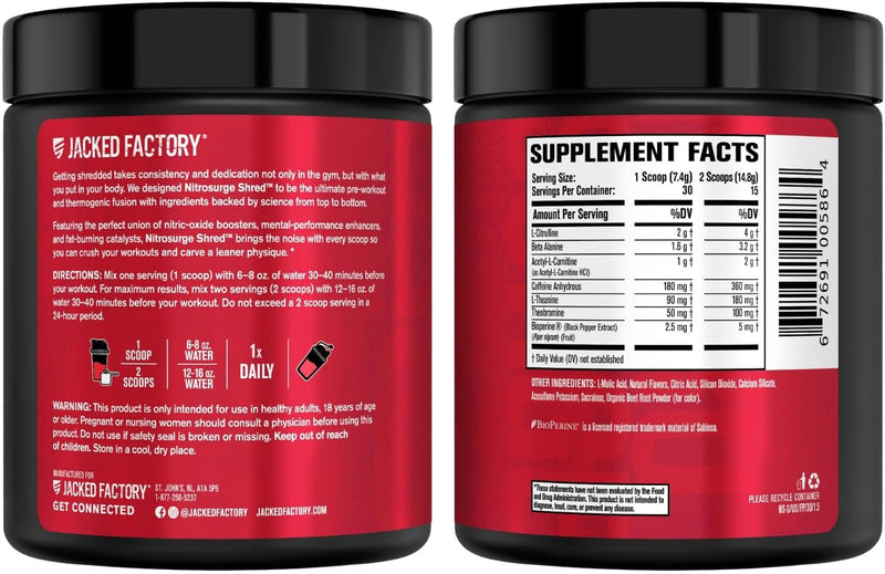 Load image into Gallery viewer, Jacked Factory - Nitrosurge Shred Pre-Workout and Fat-Burner
