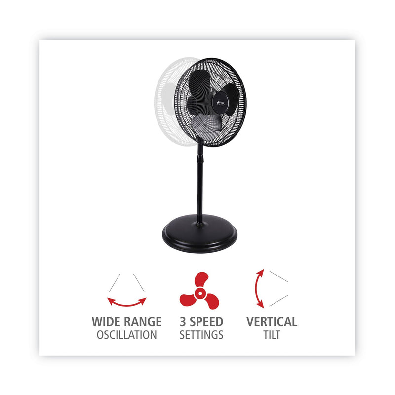 Load image into Gallery viewer, Alera - 16" 3-Speed Oscillating Pedestal Stand Fan, Black