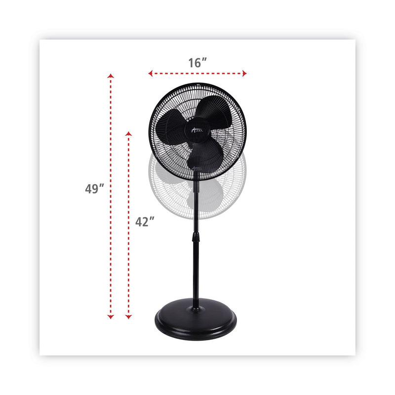 Load image into Gallery viewer, Alera - 16" 3-Speed Oscillating Pedestal Stand Fan, Black