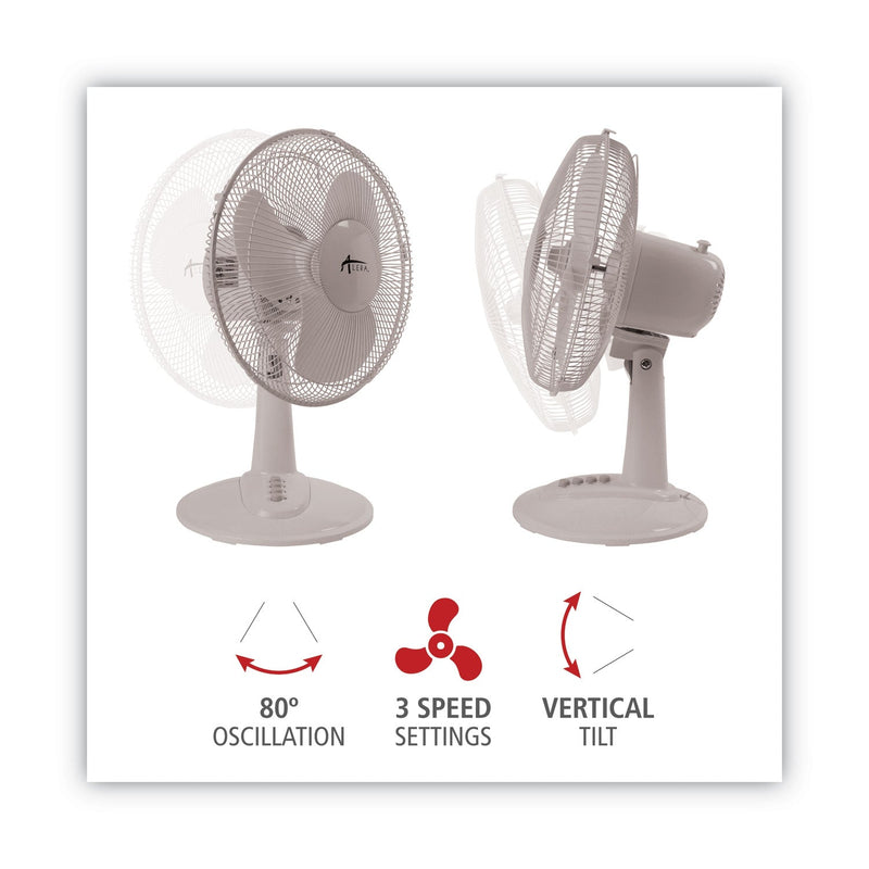 Load image into Gallery viewer, Alera - 12" 3-Speed Oscillating Desk Fan, White