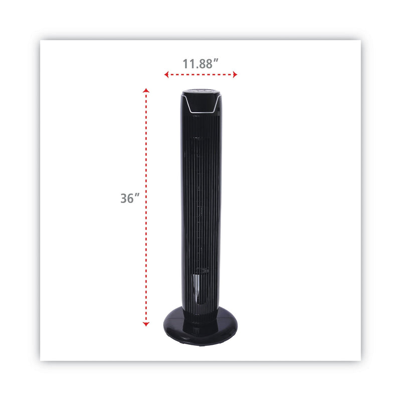Load image into Gallery viewer, Alera - 36" 3-Speed Oscillating Tower Fan with Remote, Black