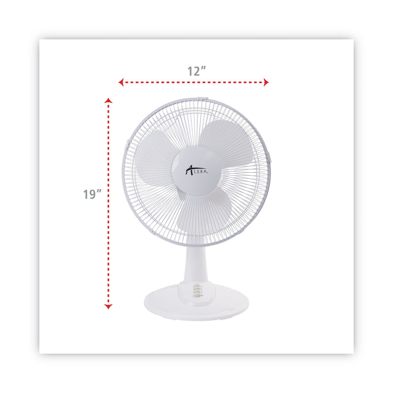 Load image into Gallery viewer, Alera - 12" 3-Speed Oscillating Desk Fan, White