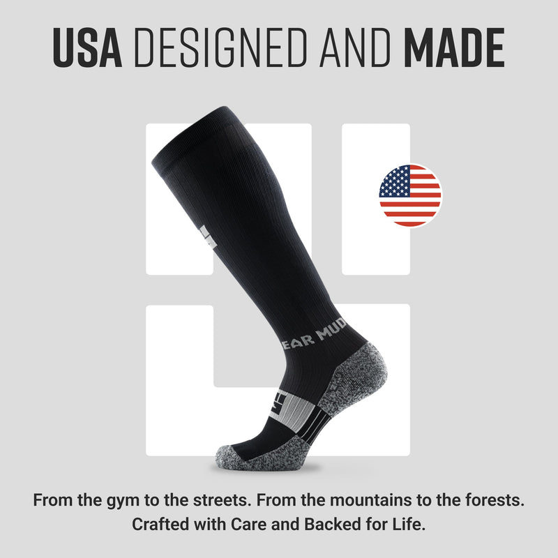 Load image into Gallery viewer, MudGear - Tall Compression Socks (Black/Gray)
