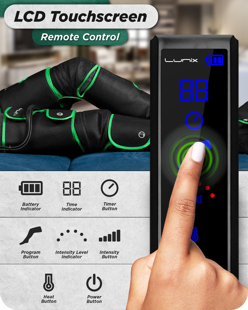 Load image into Gallery viewer, Lunix - LX10 FULL LEG COMPRESSION MASSAGER, WITH HOT/COLD PACK GREEN