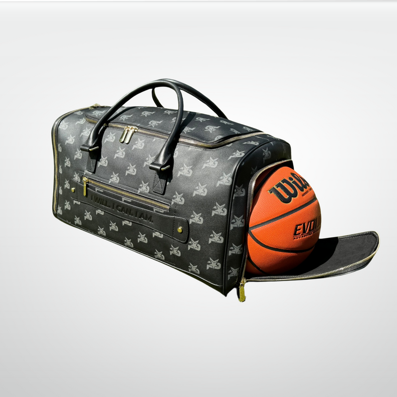 Load image into Gallery viewer, iReliev - I Am - Leather Monogram Training Duffel Bag, Black