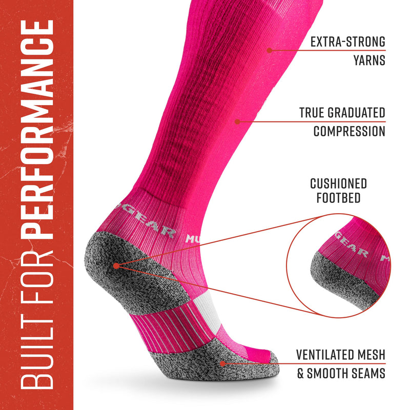 Load image into Gallery viewer, MudGear - Tall Compression Socks (Pink/Gray)