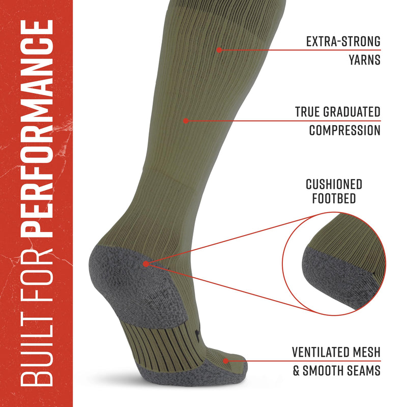Load image into Gallery viewer, MudGear - Tall Compression Socks Tactical Line (Olive Drab Green)