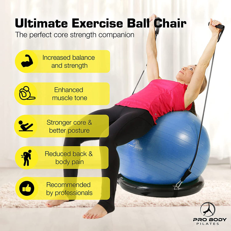 Load image into Gallery viewer, ProBody Pilates - Exercise Ball Chair with Base & Bands