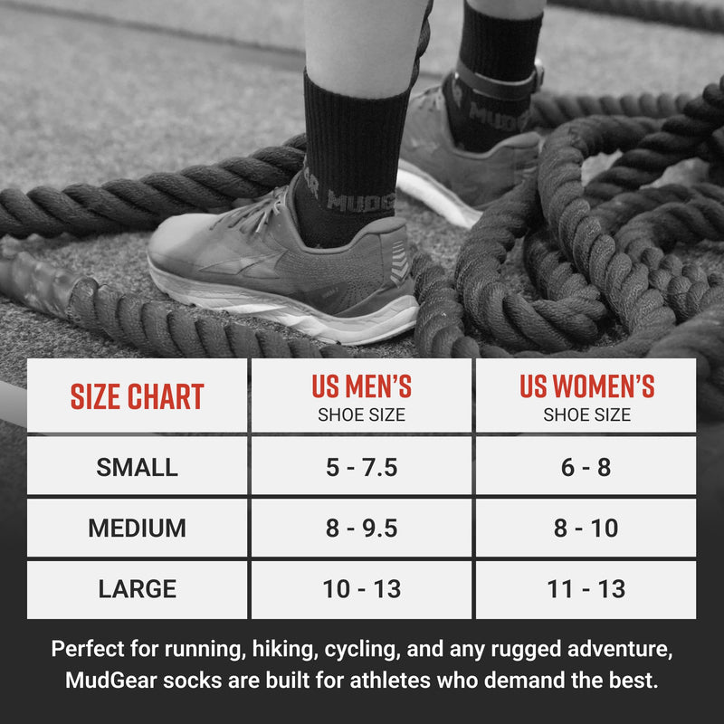 Load image into Gallery viewer, MudGear - 5" Crew Height Trail Running Sock (Black/Gray)