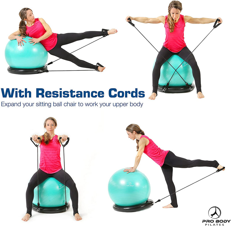 Load image into Gallery viewer, ProBody Pilates - Exercise Ball Chair with Base & Bands