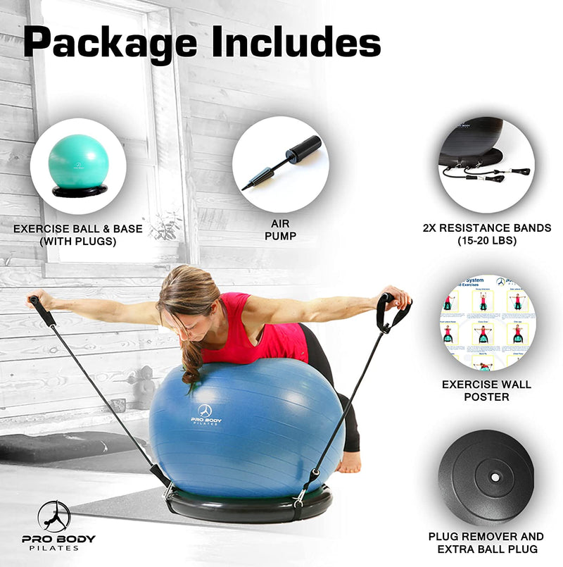 Load image into Gallery viewer, ProBody Pilates - Exercise Ball Chair with Base & Bands