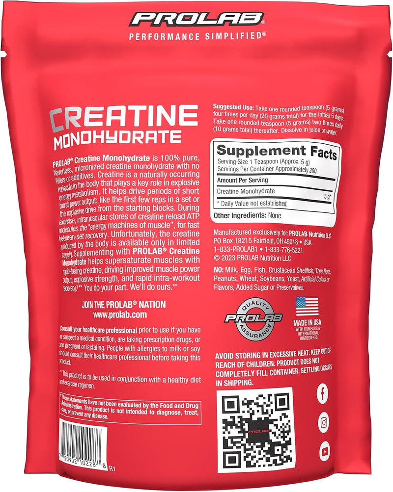 Load image into Gallery viewer, Prolab Nutrition - Micronized Creatine Monohydrate Powder
