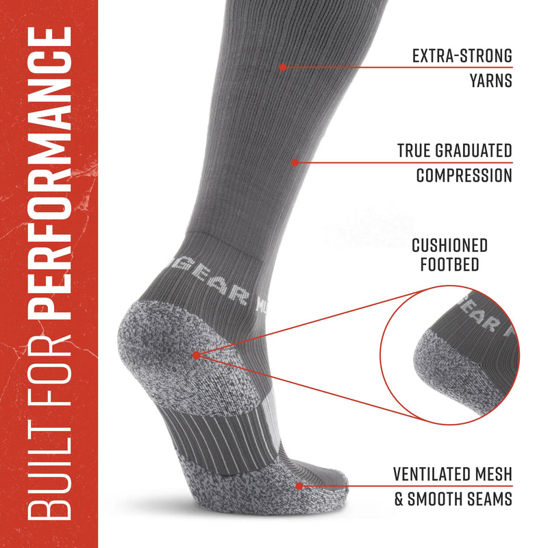 Load image into Gallery viewer, MudGear - Tall Compression Socks (Gray/Gray)