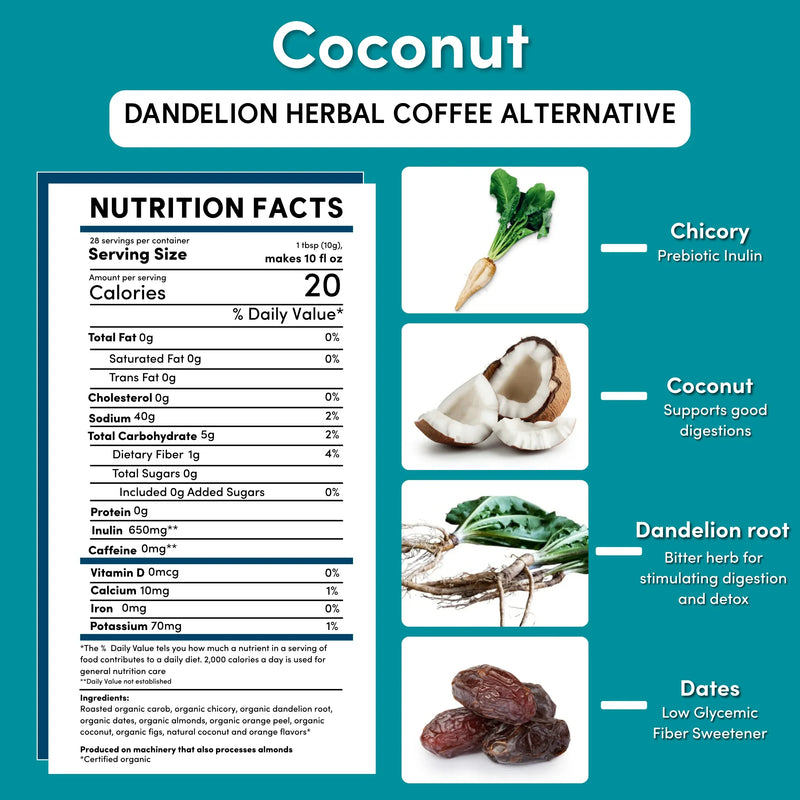 Load image into Gallery viewer, Teeccino - Dandelion Coconut Herbal Coffee