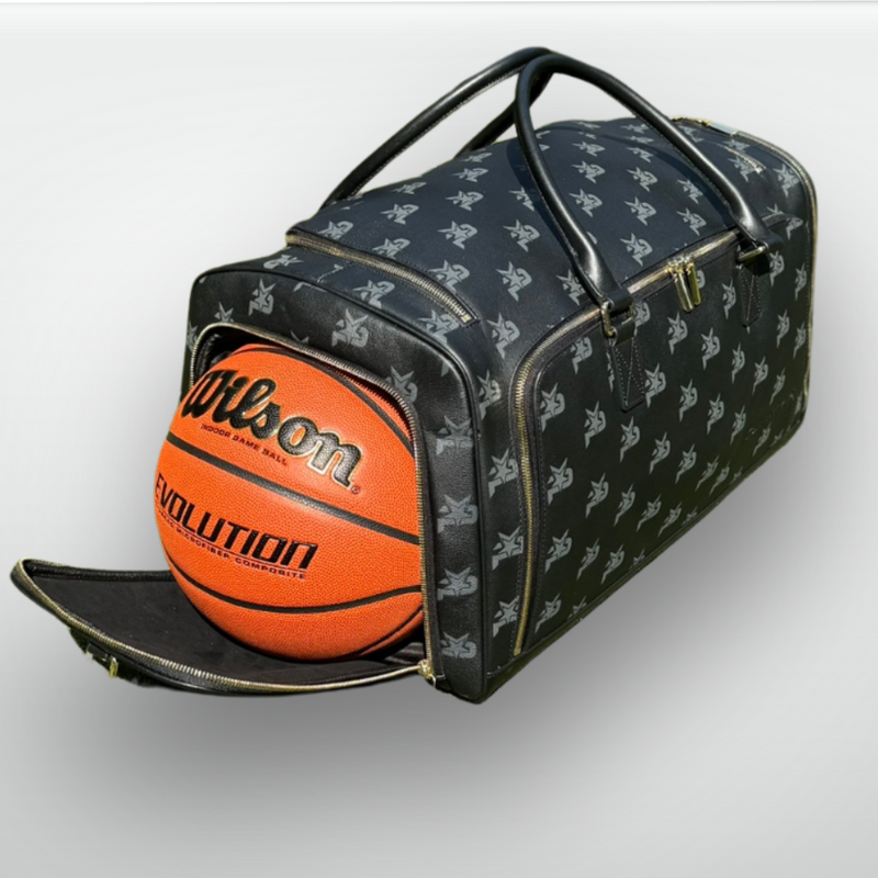 Load image into Gallery viewer, iReliev - I Am - Leather Monogram Training Duffel Bag, Black