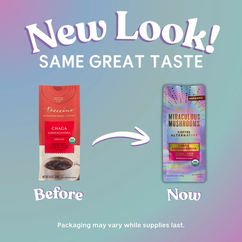 Load image into Gallery viewer, Teeccino - Chaga Ashwagandha Butterscotch Cream Mushroom Herbal Coffee