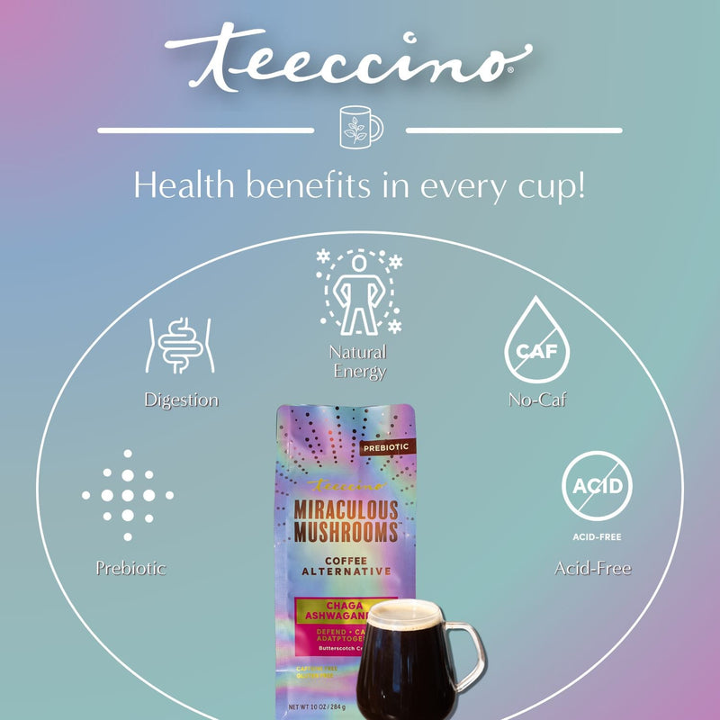 Load image into Gallery viewer, Teeccino - Chaga Ashwagandha Butterscotch Cream Mushroom Herbal Coffee