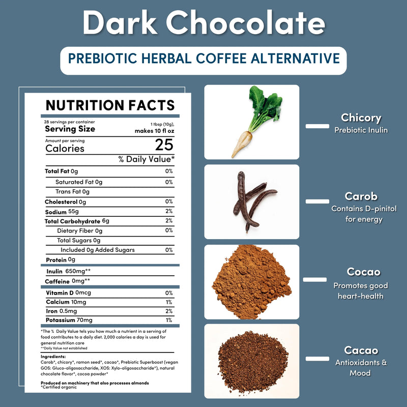 Load image into Gallery viewer, Teeccino - Dark Chocolate Prebiotic SuperBoost Herbal Coffee
