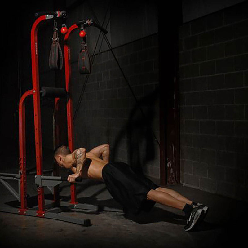 Load image into Gallery viewer, Stamina X Fortress Power Tower Home Gym Pull Up Fitness Workout Station, Red