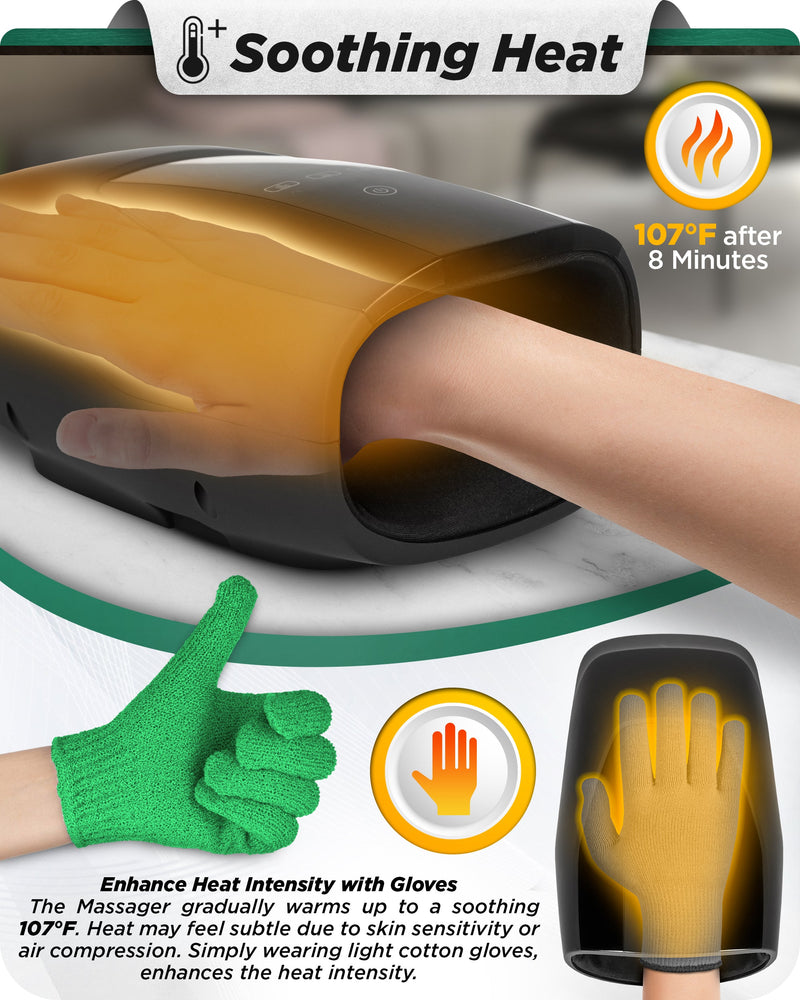 Load image into Gallery viewer, Lunix - LX29 Hand Massager with Heat & Air Compression, Charcoal Black