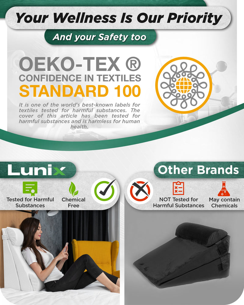 Load image into Gallery viewer, Lunix - LX8 2-LAYER ORTHOPEDIC WEDGE PILLOW SET, WITH HOT COLD PACK WHITE