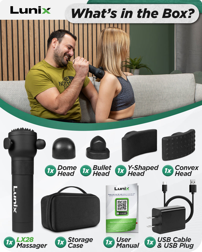 Load image into Gallery viewer, Lunix - LX28 Deep Tissue Massage Gun Massager, Charcoal Black