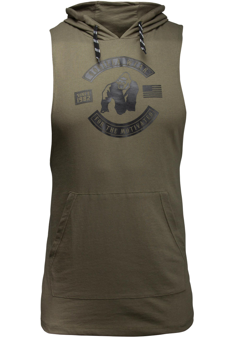 Load image into Gallery viewer, Gorilla Wear - Lawrence Hooded Tank Top - Army Green