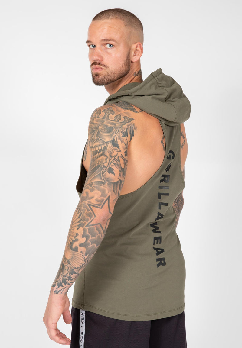Load image into Gallery viewer, Gorilla Wear - Lawrence Hooded Tank Top - Army Green
