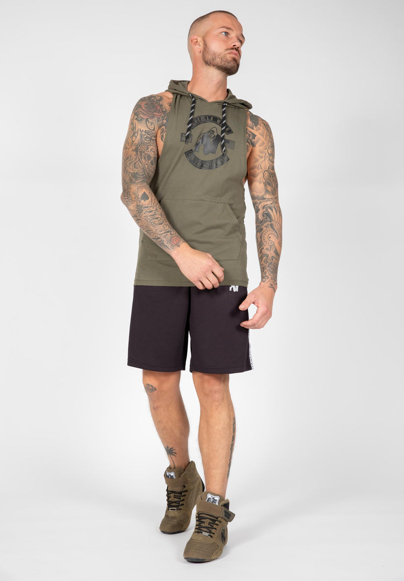 Load image into Gallery viewer, Gorilla Wear - Lawrence Hooded Tank Top - Army Green