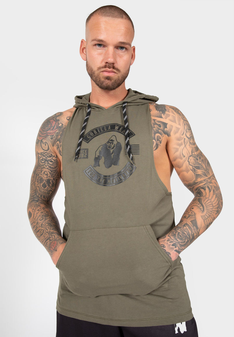 Load image into Gallery viewer, Gorilla Wear - Lawrence Hooded Tank Top - Army Green