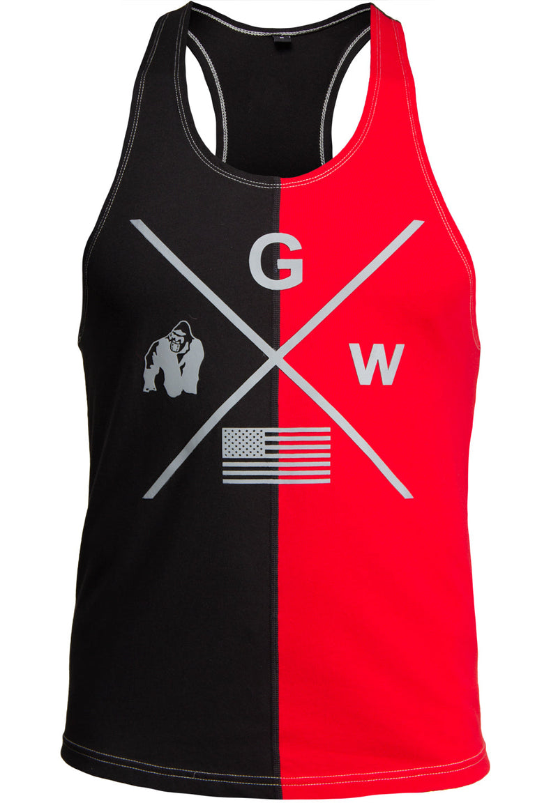 Load image into Gallery viewer, Gorilla Wear - Sterling Stringer Tank Top - Black/Red