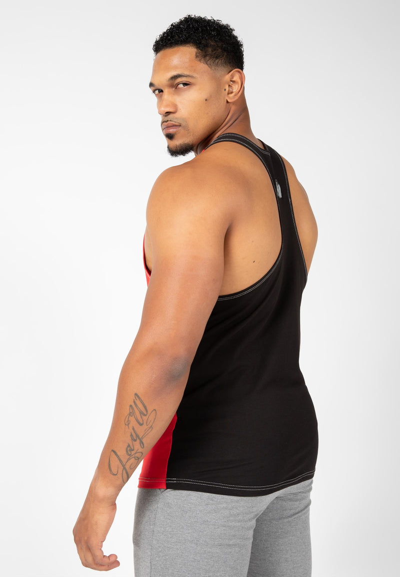 Load image into Gallery viewer, Gorilla Wear - Sterling Stringer Tank Top - Black/Red