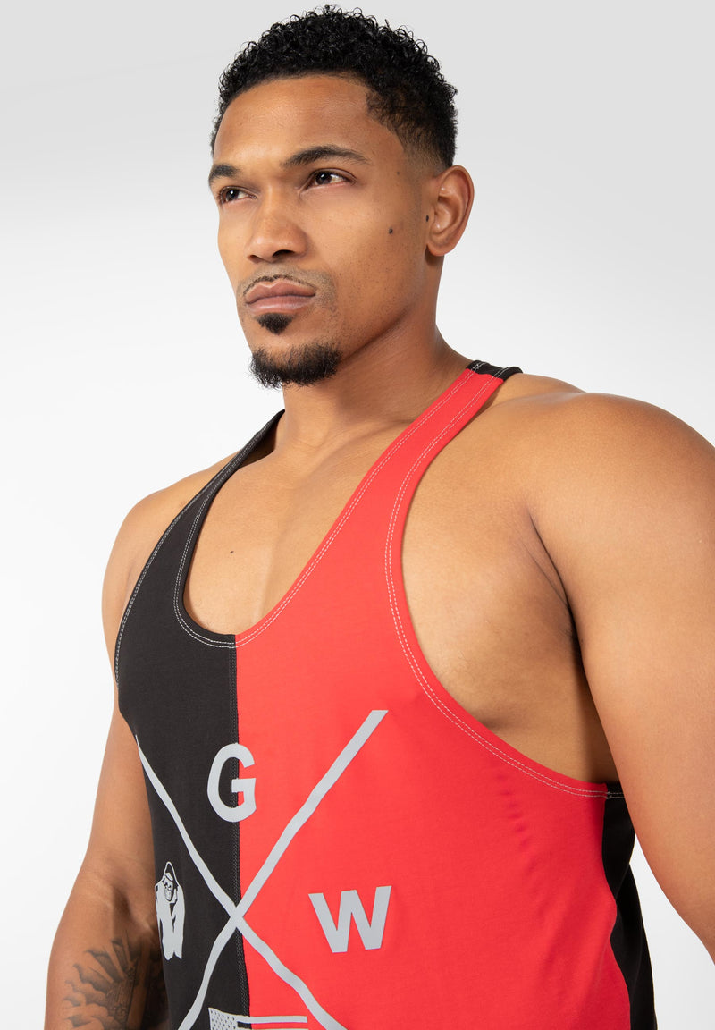 Load image into Gallery viewer, Gorilla Wear - Sterling Stringer Tank Top - Black/Red