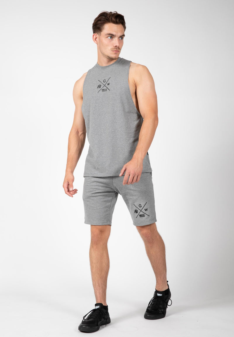Load image into Gallery viewer, Gorilla Wear - Cisco Drop Armhole Tank Top - Gray/Black