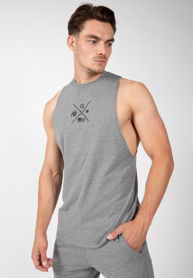 Load image into Gallery viewer, Gorilla Wear - Cisco Drop Armhole Tank Top - Gray/Black