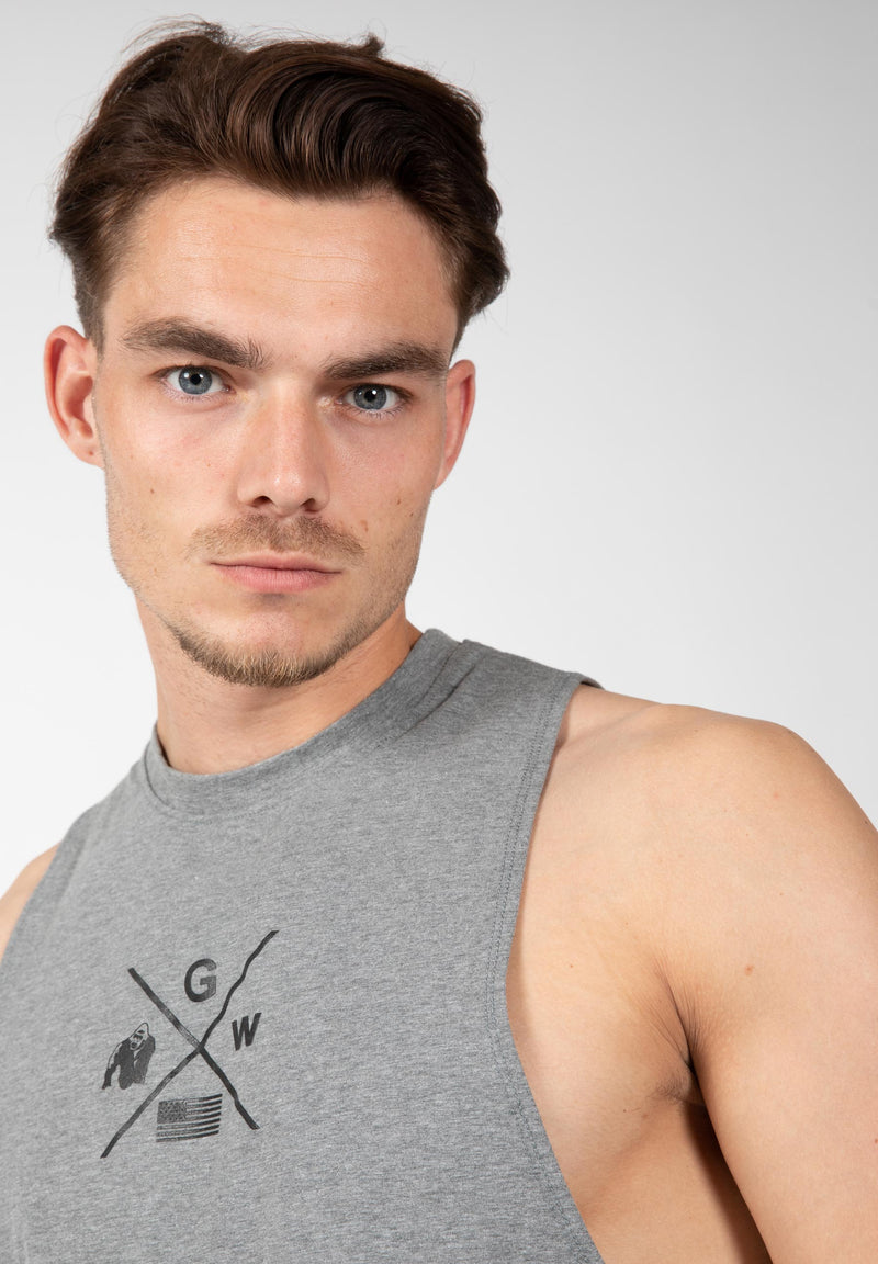 Load image into Gallery viewer, Gorilla Wear - Cisco Drop Armhole Tank Top - Gray/Black