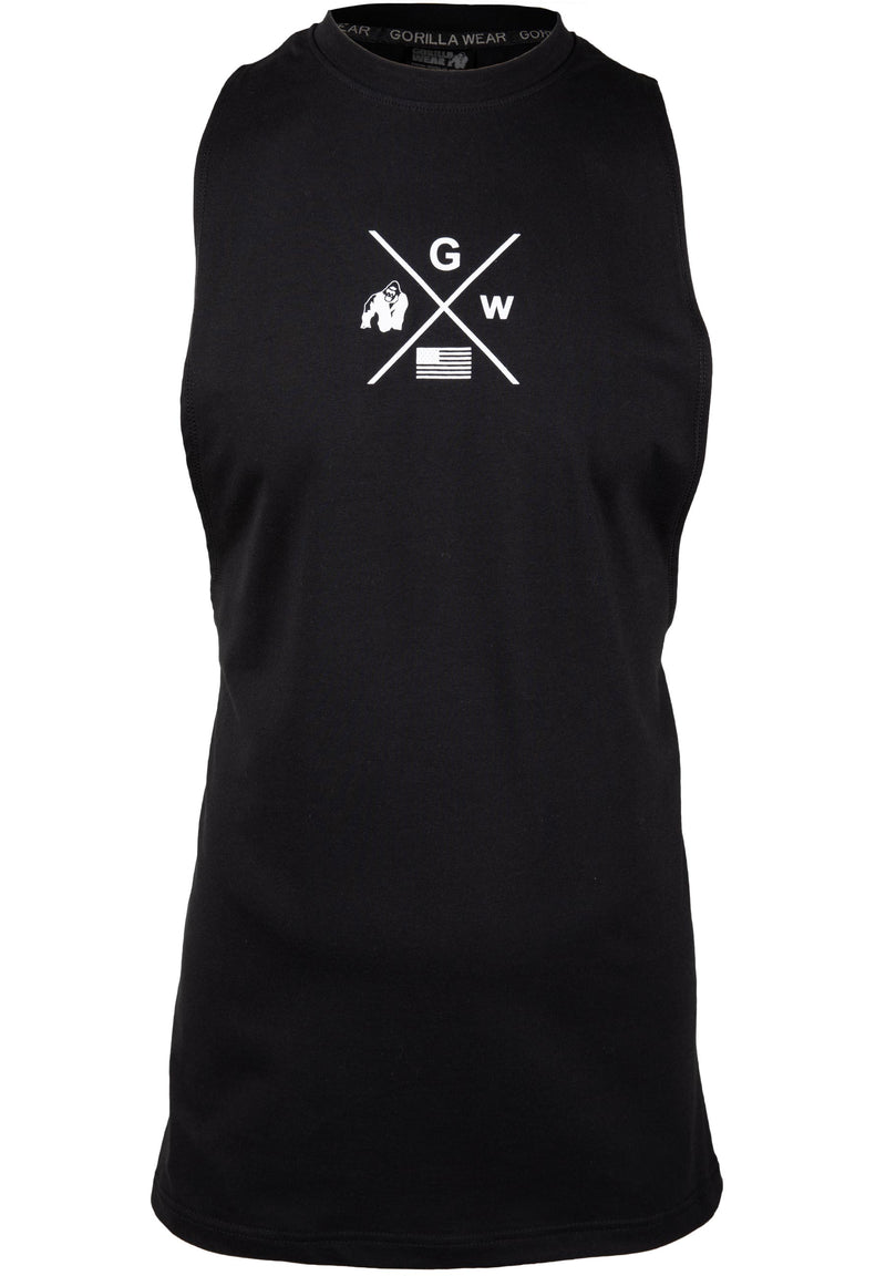 Load image into Gallery viewer, Gorilla Wear - Cisco Drop Armhole Tank Top - Black/White