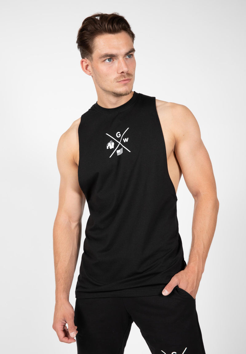 Load image into Gallery viewer, Gorilla Wear - Cisco Drop Armhole Tank Top - Black/White