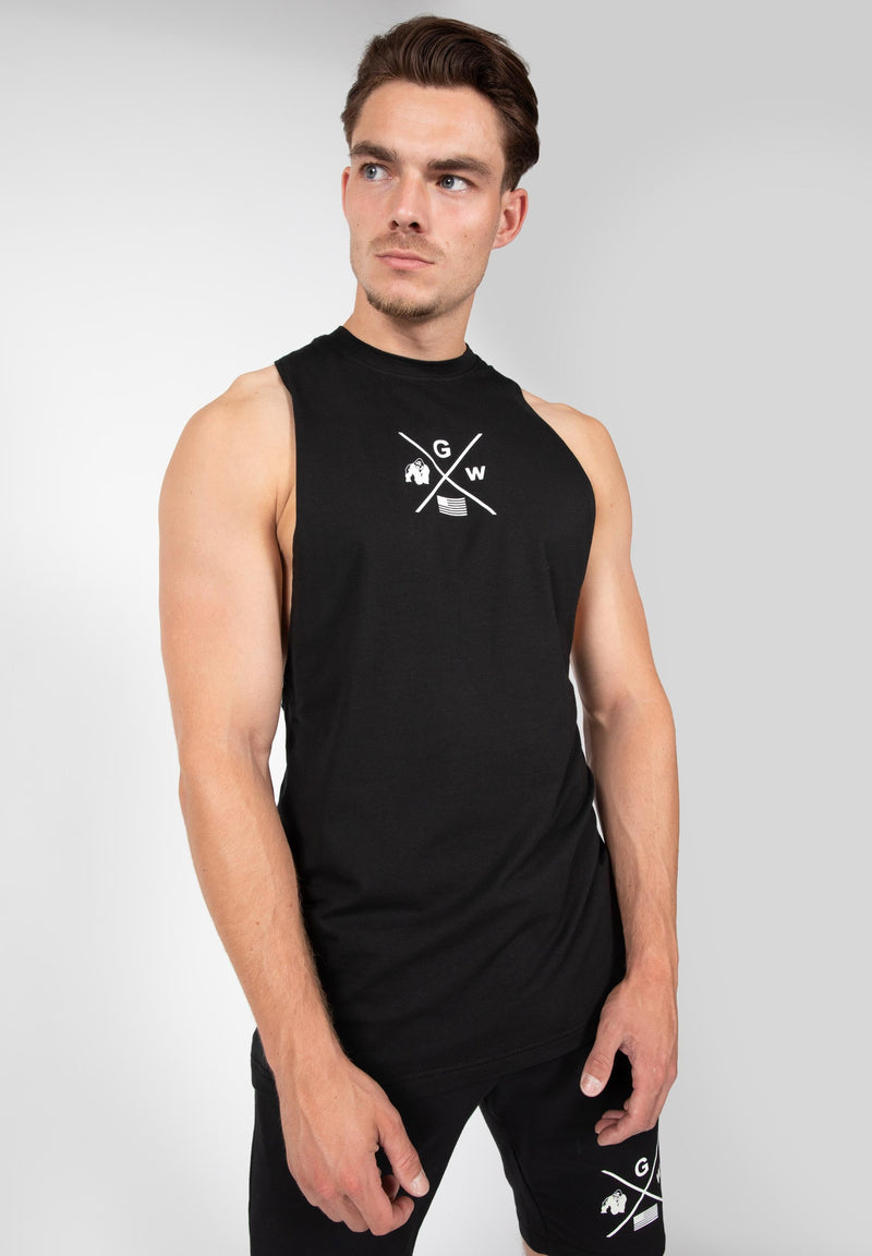 Load image into Gallery viewer, Gorilla Wear - Cisco Drop Armhole Tank Top - Black/White