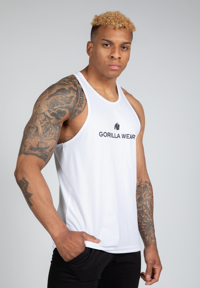 Load image into Gallery viewer, Gorilla Wear - Carter Stretch Tank Top - White