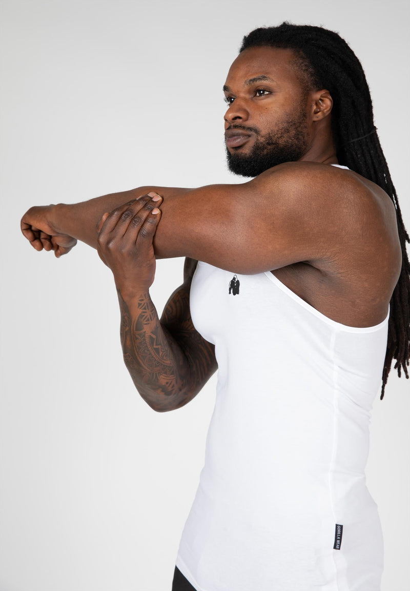 Load image into Gallery viewer, Gorilla Wear - Adams Stretch Tank Top - White