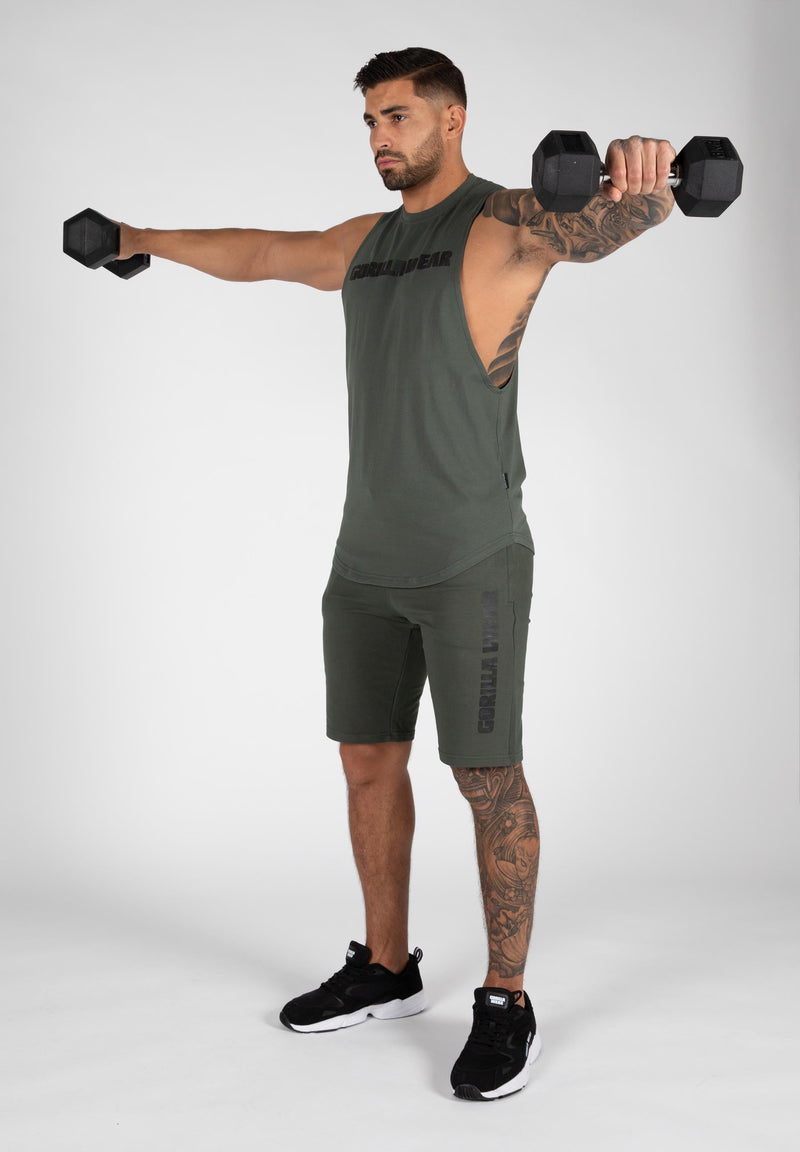 Load image into Gallery viewer, Gorilla Wear - Milo Drop Armhole Tank Top - Green