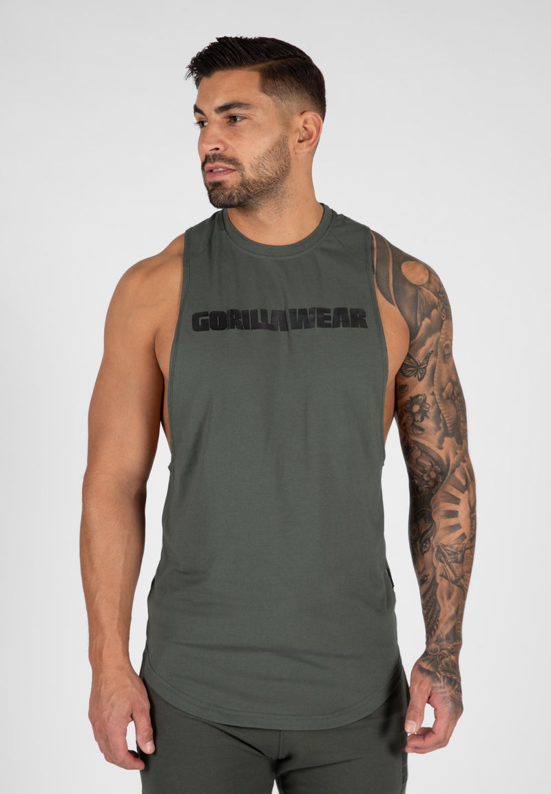 Load image into Gallery viewer, Gorilla Wear - Milo Drop Armhole Tank Top - Green