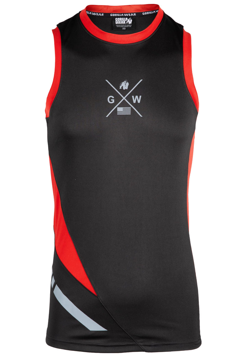 Load image into Gallery viewer, Gorilla Wear - Hornell Tank Top - Black/Red - Unisex - Short Sleeve
