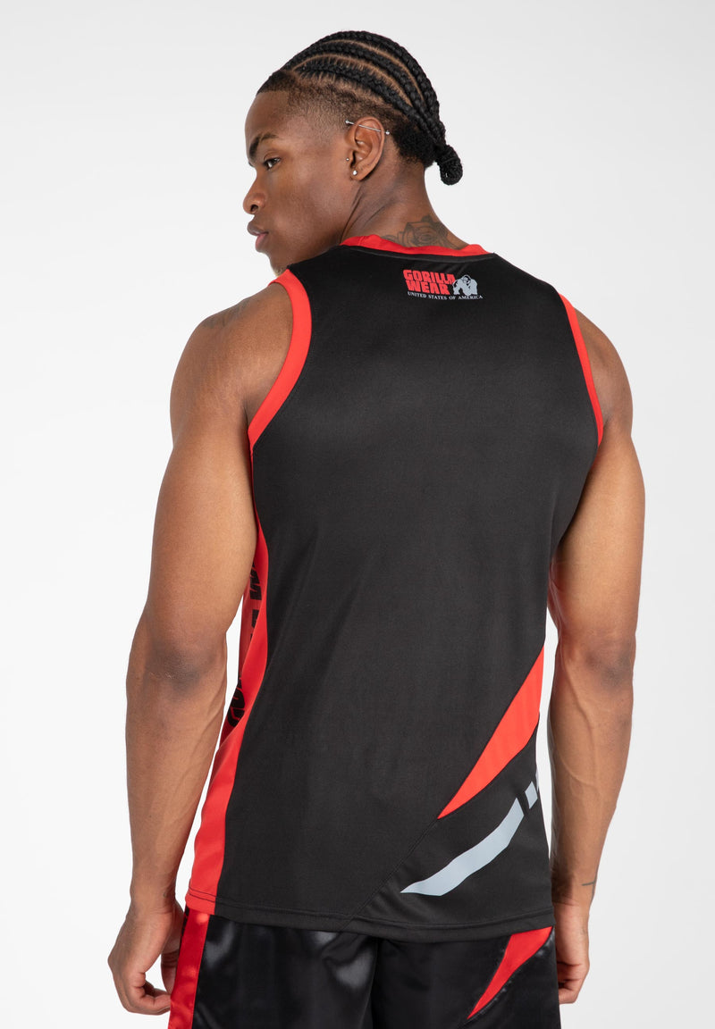 Load image into Gallery viewer, Gorilla Wear - Hornell Tank Top - Black/Red - Unisex - Short Sleeve